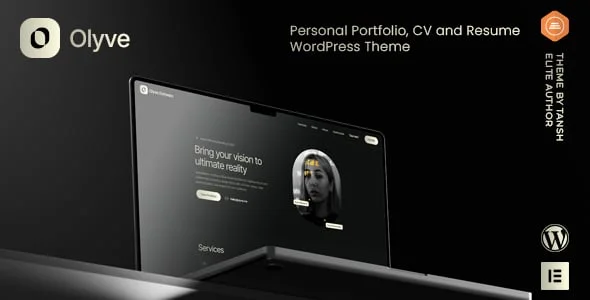 Olyve - Personal Portfolio WordPress Theme — homepage layout