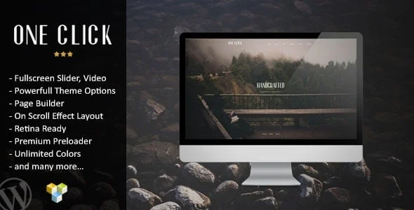 One Click – Parallax One Page WordPress Theme — homepage layout