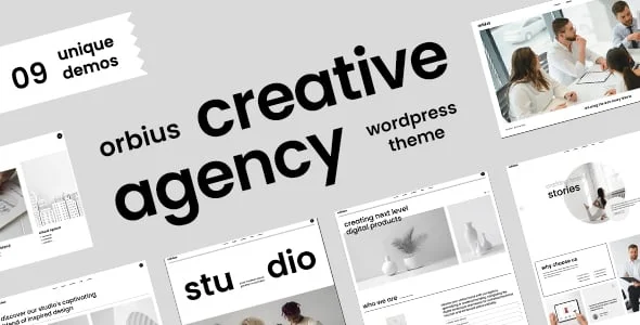 Orbius - Creative Agency and Portfolio Theme — homepage layout