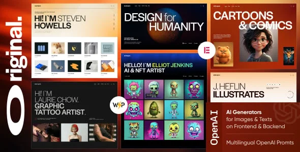 Original — Illustrator & Artist Portfolio WordPress Theme — homepage layout