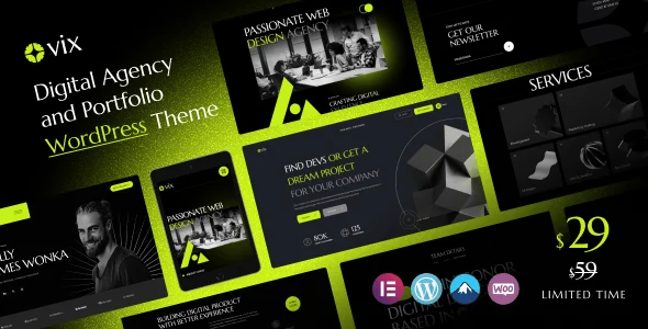 Ovix - Digital Agency & Creative Portfolio WordPress Theme — homepage layout