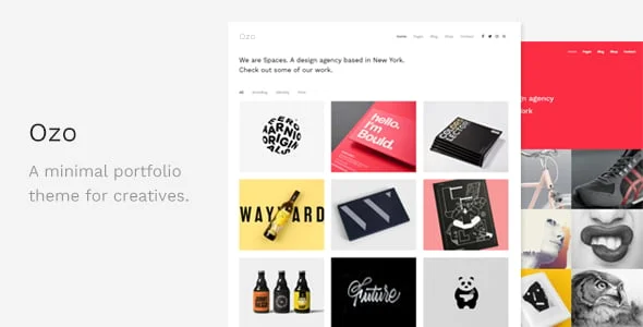Ozo - Minimal Portfolio WordPress Theme — homepage layout