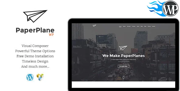 PaperPlane - Creative Business Portfolio WordPress Theme — homepage layout