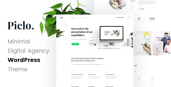 Piclo - Digital Agency WordPress Theme — homepage layout