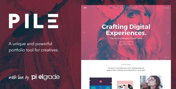 PILE - An Uncoventional WordPress Portfolio Theme — homepage layout