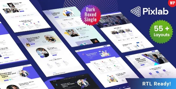 Pixlab - Agency WordPress Theme — homepage layout