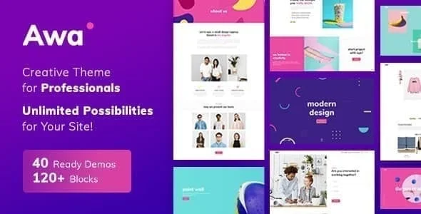 Portfolio Awa | WordPress Theme — homepage layout