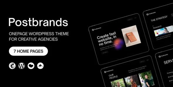 Postbrands - Creative Onepage WordPress Theme — homepage layout