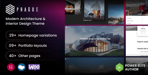Prague | Architecture WordPress Theme — homepage layout