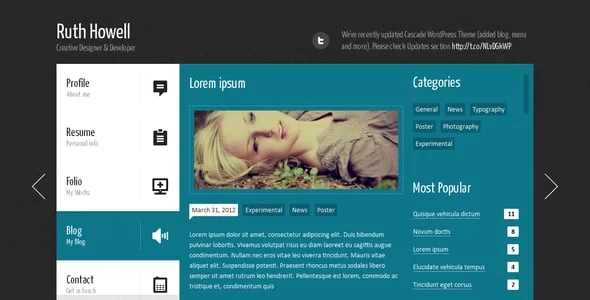 Prestige - Portfolio WordPress Theme — content section layout