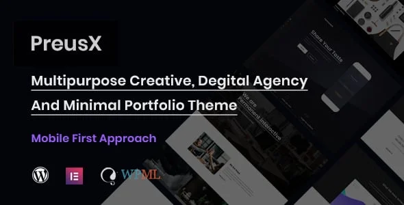 PreusX - Digital Agency And Portfolio WordPress Theme — homepage layout