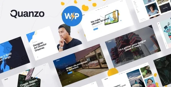 Quanzo - Colorful Portfolio WordPress Theme + WooCommerce Store — homepage layout