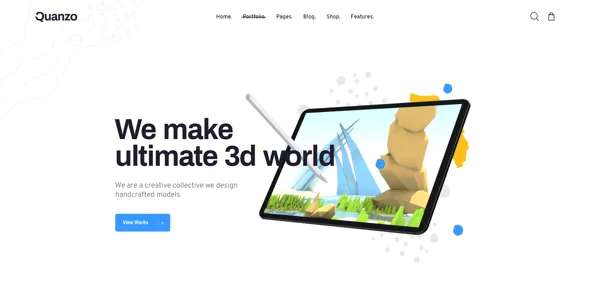 Quanzo - Colorful Portfolio WordPress Theme + WooCommerce Store — interior page design