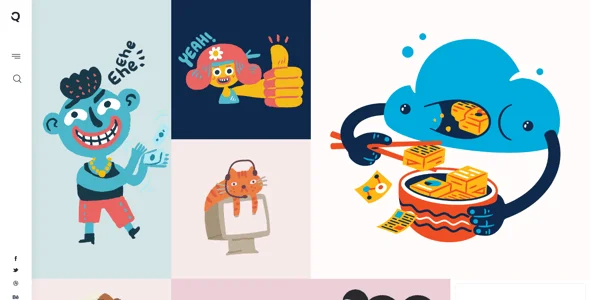 Quanzo - Colorful Portfolio WordPress Theme + WooCommerce Store — content section layout