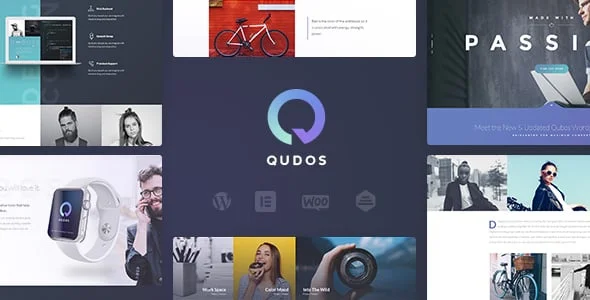 Qudos - Creative Portfolio & Agency WordPress Theme — homepage layout