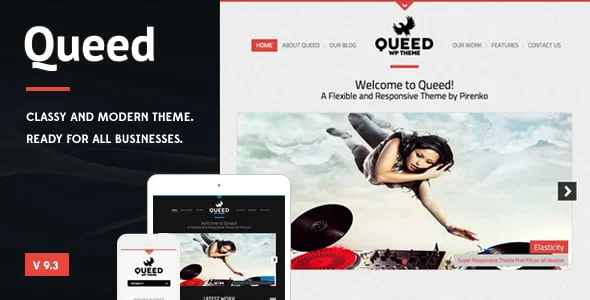 Queed - Business WordPress Theme — homepage layout