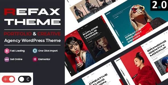 Refax - Creative Portfolio & Agency WordPress Theme — homepage layout