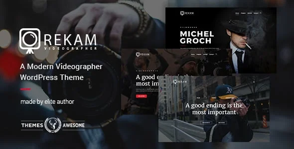 Rekam | A Modern Videographer WordPress Theme — homepage layout