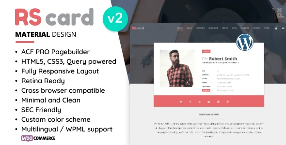 Resume & CV WordPress Theme — homepage layout