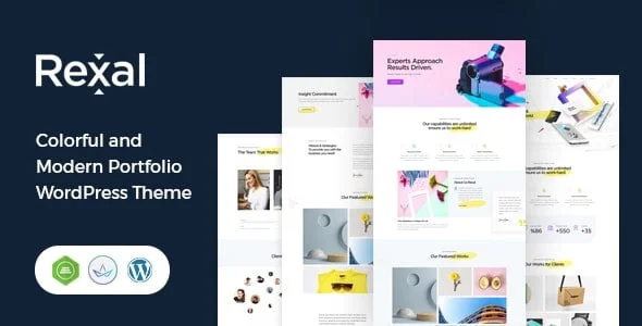 Rexal - A Colorful and Modern Multipurpose Portfolio WordPress Theme — homepage layout