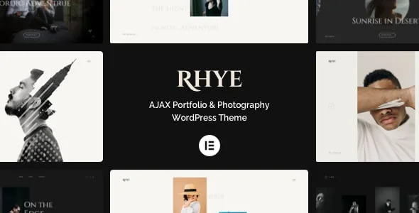 Rhye – AJAX Portfolio WordPress Theme — homepage layout