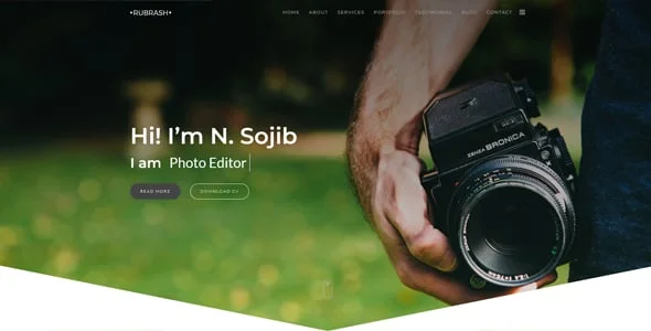 Rubrash - Personal Portfolio WordPress Theme — content section layout
