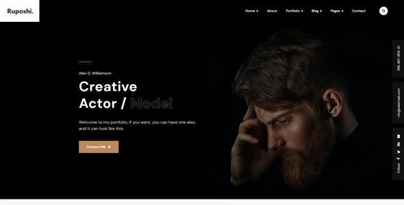 Ruposhi -  Actor, Model, Personal, IT Portfolio Multi-Purpose Elementor WordPress Theme — interior page design