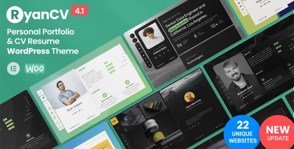 RyanCV - Personal Portfolio Resume Theme — homepage layout