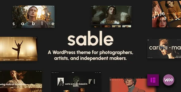 Sable - Creative Portfolio WordPress Theme — homepage layout