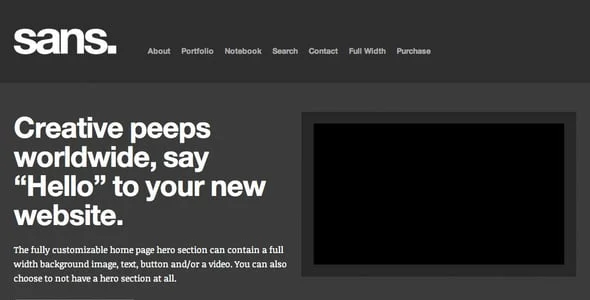 Sans – A Responsive Portfolio WordPress Theme — case study or portfolio page