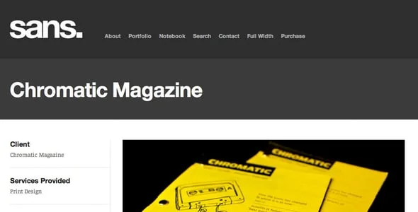 Sans – A Responsive Portfolio WordPress Theme — content section layout