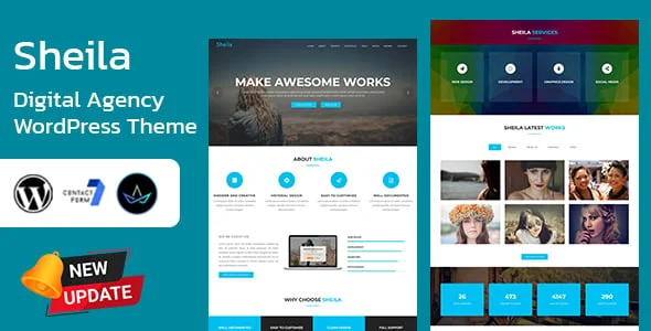 Sheila - Material Design Agency WordPress Theme — homepage layout