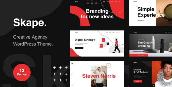 Skape - Creative & Modern Agency WordPress Theme — homepage layout