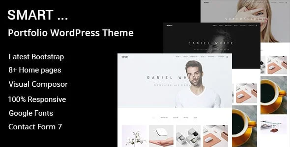 Smart - Minimal Portfolio WordPress Theme — homepage layout