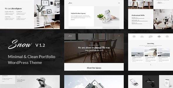 Snow | Minimal & Clean WordPress Portfolio Theme — homepage layout