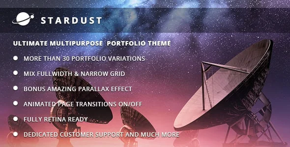 Stardust - Multi-Purpose Portfolio WordPress Theme — homepage layout