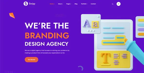 Swipy - Creative Agency WordPress Theme — case study or portfolio page