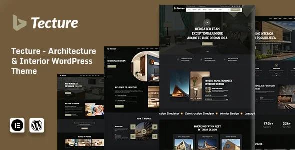 Tecture - Architecture and Interior WordPress Theme — homepage layout