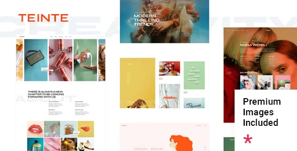 Teinte - Creative Portfolio WordPress Theme — homepage layout