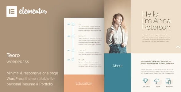 Teoro - One Page WordPress Theme — homepage layout