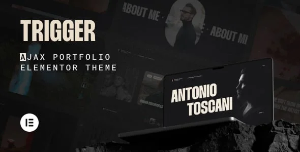 Trigger – AJAX Portfolio WordPress Theme — homepage layout