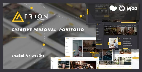 Trion - Portfolio WordPress Theme — homepage layout