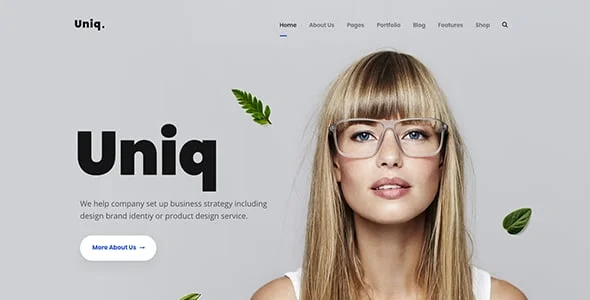 Uniq - Minimal Creative WordPress — case study or portfolio page