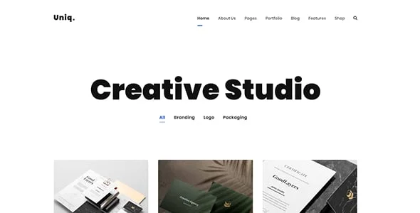 Uniq - Minimal Creative WordPress — interior page design