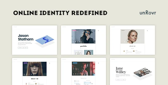 unRovr - Animated vCard WordPress Theme — homepage layout
