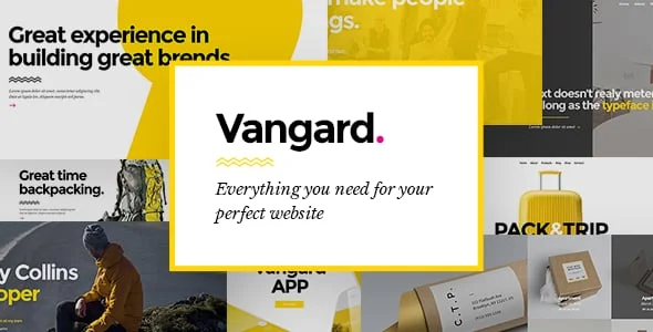 Vangard - A WordPress Theme for Freelancers and Agencies — homepage layout