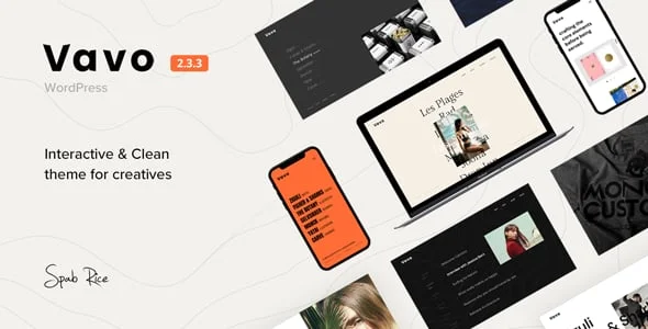 Vavo - An Interactive & Clean Theme for Creatives — homepage layout