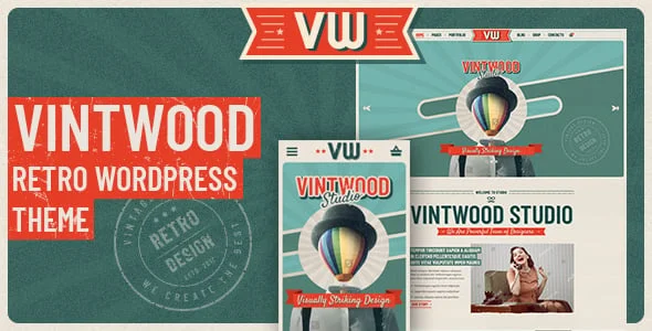 VintWood - a Vintage, Retro WordPress Theme — homepage layout
