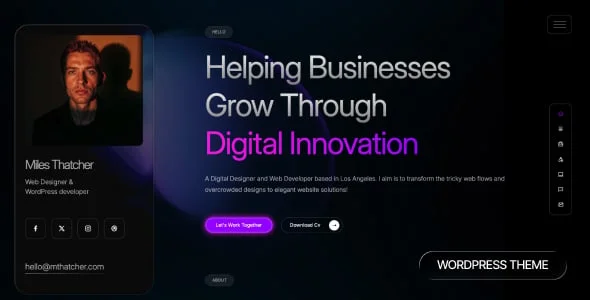 Visiblo Personal Portfolio Theme — homepage layout