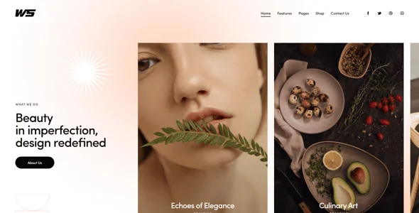 Wabi-Sabi — Creative Agency and Visionary Portfolio WordPress Theme — content section layout